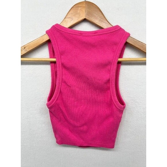 Zara Women's Ribbed Crop Tank Pink Size Small - Picture 5 of 5